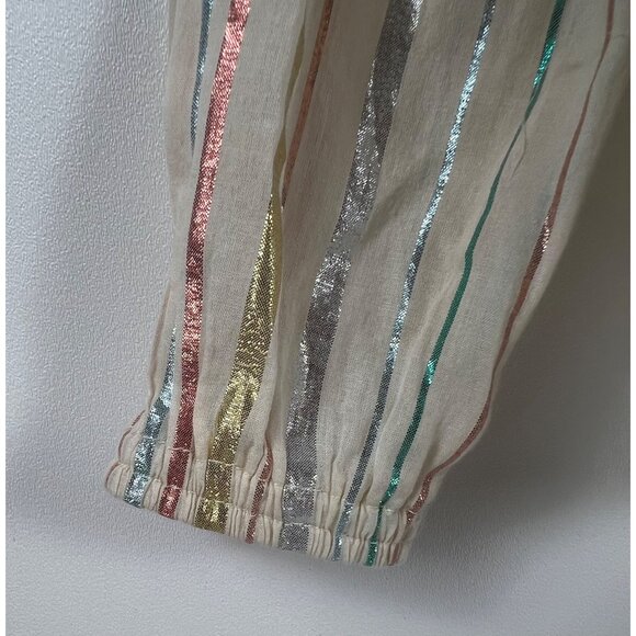 Peek Embroidered Metallic Striped Top - Picture 3 of 10